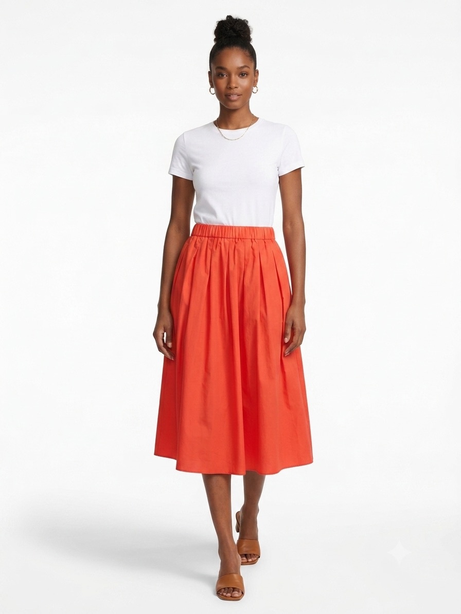 Michael Kors Pleated A-Line Midi Skirt